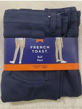 French Toast Girls SKINNY Knit Pants Uniform Adjustable waist 2 Pk(Navy 12)NWT